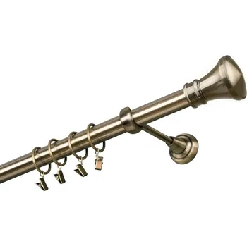 Garnýž Garnýž kovová jednořadá 25mm Koloseo mosaz 420 cm (do stěny / kroužky s žabkou)