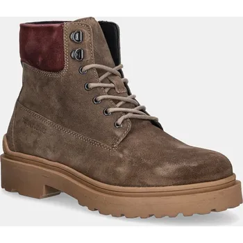Pánská obuv Vysoké kožené boty Tommy Jeans TJM LACE UP BOOT SUEDE EM0EM01642 hnědá 88X, EUR 43