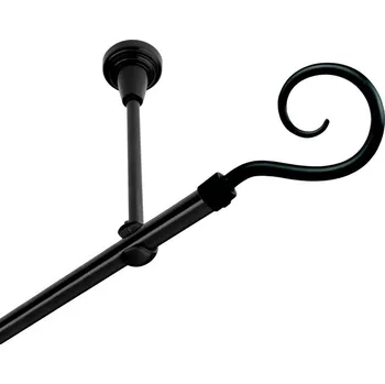 Garnýž Garnýž kovová jednořadá 16mm Hák černá 110 cm (do stropu / na tunýlek - bez kroužků)