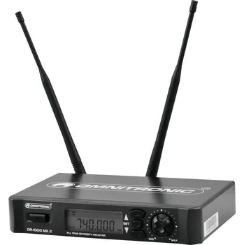 Mikrofon Omnitronic DR-1000 MK2, bezdrátový přijímač UHF