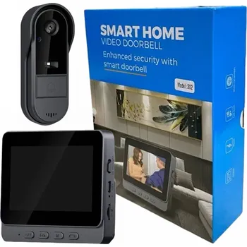 Domovní zvonek Bezdrátový zvonek ke dveřím s video kamerou, voděodolný HD s monitorem