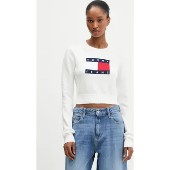 Dámský svetr Svetr Tommy Jeans dámský, béžová barva, DW0DW21690 01X, vel. M