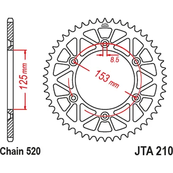 Řetězová sada pro motocykl Duralová rozeta HONDA CRF 450 X rok 05-25