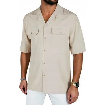 Pánská košile DStreet pánská košile casual KX1087 krátký rukáv regular viskóza velikost S