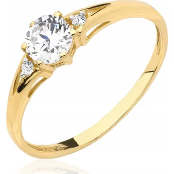 Prsten Prstýnek zlatý Ergold 585 se zirkonem, velikost 13, možnost gravírování