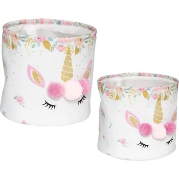 Úložný box Set dvou textilních košů - Jednorožec