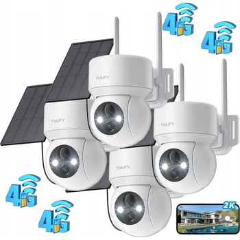 Bezpečnostní kamera SOLÁRNÍ KAMERA 4G LTE SIM 2K 3MPX OTOČNÁ PTZ ZOOM 4X GSM 4ks