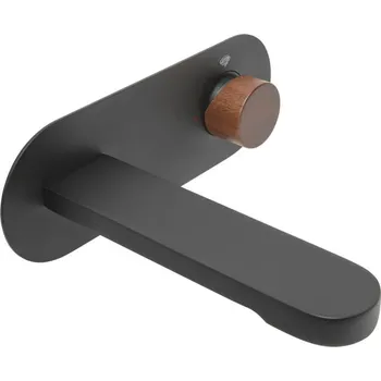 Vodovodní baterie Umyvadlová baterie SAT Fusion včetně podomítkového tělesa páka tmavé dřevo SATBSFU101DTC