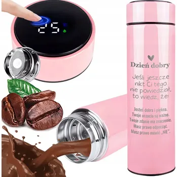 TERMOHRNEK S LED DISPLEJEM S GRAVÍROVÁNÍM RŮŽOVÝM DÁREK KOMPLIMENTEM