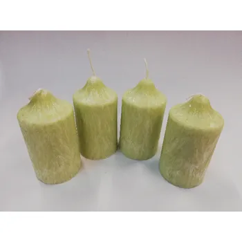 Svíčka Svíčka vonná z palmového vosku - sada 4 adventních svíček - zelená - ananas