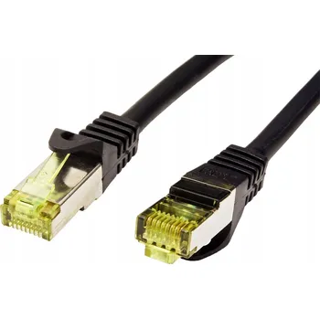 Síťový kabel Patchcord kabel CAT 7 S/FTP PIMF (s konektory CAT 6a RJ45/RJ45) 3m černý