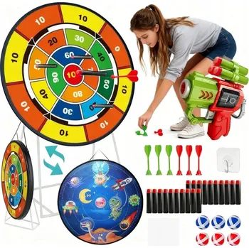 Šipka OBOUSTRANNÝ TERČ NA ŠIPKY + ŠIPKY LETKY SADA +2 Zbraň blasterová