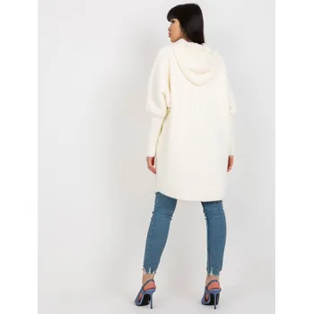 Factory Price Dámský kabát z alpaka v barvě ecru s kapsami a kapucí Barva: ecru, Velikost: ONE SIZE