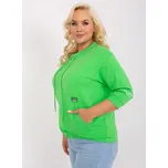 RELEVANCE Světle zelená dámská blůza plus size s žebrováním Barva: jasně zelená, Velikost: ONE SIZE