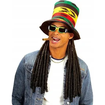 Klobouk Rasta klobouk s dredy, Reggae, Jamajka, dredy