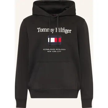 Pánské oblečení Tommy Hilfiger Pánská Mikina S Kapucí Tommy, černá, M