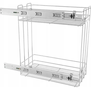 Nábytkové kování Cargo koš 30, dvoupodlažní, boční, s s tlumením dovírání, BÍLÝ