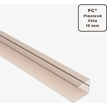 Stavební profil Ukončovací PC U profil 2,1m 10mm bronz