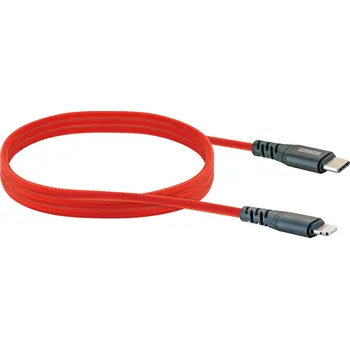 Datový kabel SCHWAIGER Lightning na USB C kabel 1.2 m Fire Red MFi