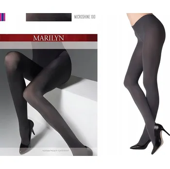 Dámské punčochy Punčocháče hladké Marilyn Microshine 100 DEN šedé Antracit velikost 3/4