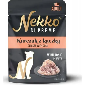 Krmivo pro kočku NEKKO SUPREME ADULT kapsička pro kočky s kuřecím a kachním masem ve vývaru 70g