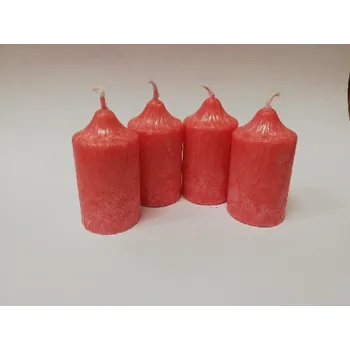 Svíčka Svíčka vonná z palmového vosku - sada 4 adventních svíček - růžová - skořice