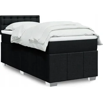 Postel Čalouněná jednolůžková postel VidaXL 90x190 cm černá