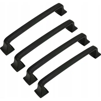 4 x Nábytková úchytka černý 128 mm z kovu, držák na kuchyňský nábytek