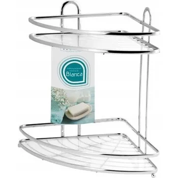 Koupelnový nábytek Rohová koupelnová polička Galicja Blanca 0697 33x25x25 cm chrom