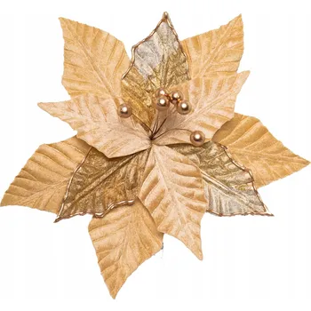 Vánoční dekorace Vánoční OZDOBY na STROMEČEK DEKORACE květ GWIAZDA betlejemska ZLATÁ