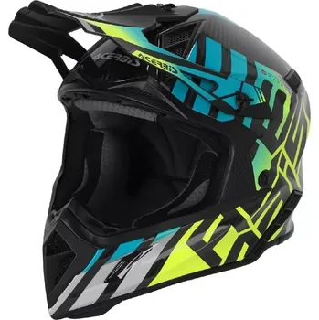Helma na motorku ACERBIS STEEL CARBON 22-06 přilba modrá/fluo žlutá