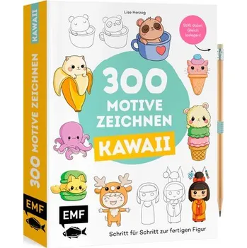 Encyklopedie 300 Motive zeichnen - Kawaii - Herzog, Lise