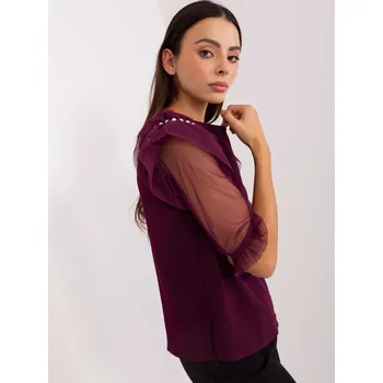 Dámská halenka LAKERTA Blůza LK-BZ-506682.26P TMAVĚ FIALOVÁ Barva: tmavě fialová, Velikost: 38