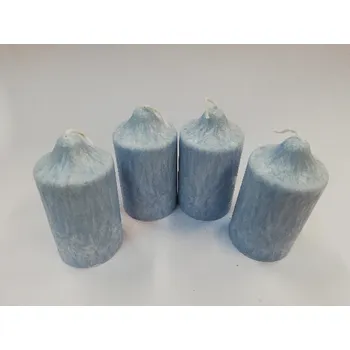 Svíčka Svíčka vonná z palmového vosku - sada 4 adventních svíček - modrá - švestka