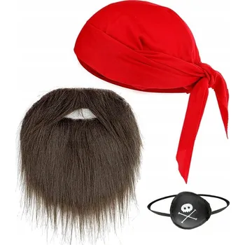 Karnevalový kostým KOSTÝM PIRÁTSKÉHO KOSTÝMU: VOUSY + NÁKRČNÍK + ČELENKA