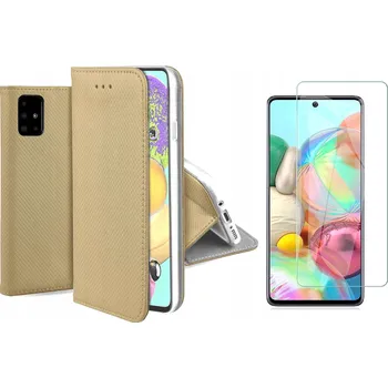 Pouzdro na mobilní telefon Flipové Pouzdro KrainaGSM pro Samsung Galaxy M51 zlaté