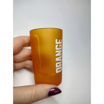 Sklenice JAGERMEISTER POMERANČOVÉ Panákové Skleničky zmrazené sklo POMERANČOVÉ, unikát