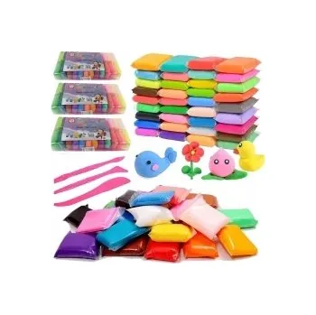 Modelovací hmota 108 KUSŮ VELKÁ SADA MODELÍNA PLASTELÍNA PĚNOVÁ PLASTELÍNA POLYMEROVÁ HMOTA