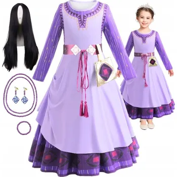 Karnevalový kostým ASHA KOSTÝM PŘÁNÍ ŠATY PŘÁNÍ KOSTÝM MAŠTĚNÝ PLES KARNEVAL 104 110