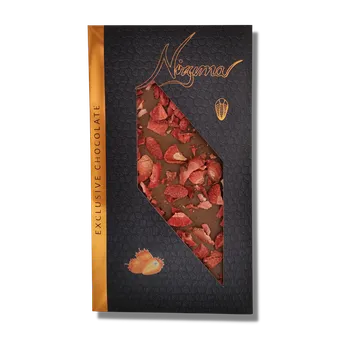 Čokoláda Nizuma -Mléčná čokoláda 33,6% s jahodami 125g