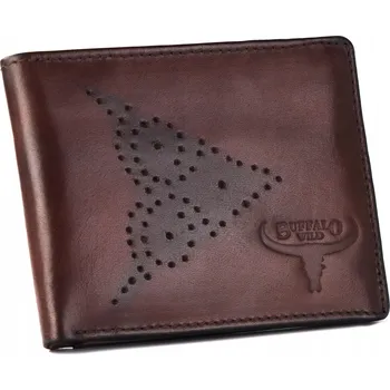 Peněženka Velká pánská kožená peněženka horizontální hnědá prostorná Buffalo Wild