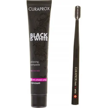 zubní pasta Curaprox Black is White bělící sada: pasta + kartáček CS 5460