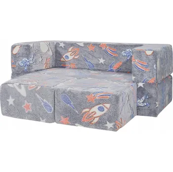 Pohovka SucceBuy Dětská rozkládací pohovka 4dílná 100x100x20 cm s pěnovými kostkami 25D