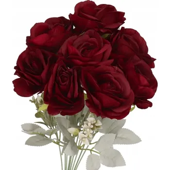 umělá květina UMĚLÉ KVĚTY ROSTLINY RŮŽE KYTICE HUSTÁ XXL 50CM