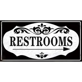 Plechová cedule Ceduľa značka Restrooms 30x15cm