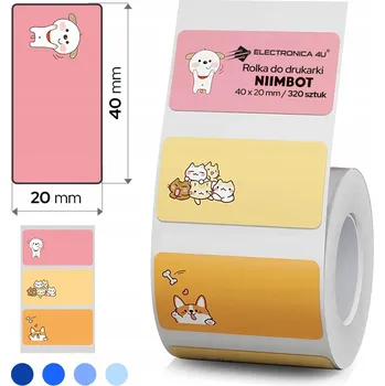Samolepící etiketa Štítky samolepky pro tiskárnu Niimbot B1 B21 B3S B31 kočka pes kotě 40x20