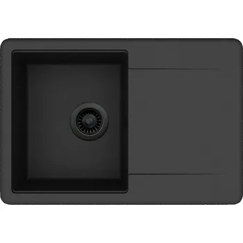 Kuchyňský dřez Granitový dřez Aquastone EASY 40 Metalická černá s černou výpustí