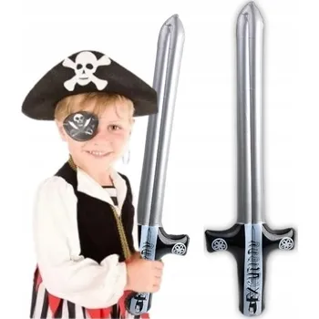 Replika zbraně NAFUKOVACÍ MEČ ŠAVLE PIRÁTA KORZÁRA RYTÍŘE PIRÁT ZBRAŇ 70 CM NA HRANÍ