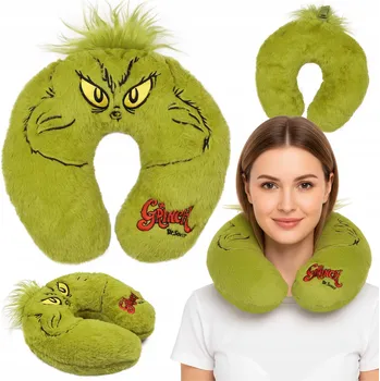 Grinch Green Furry cestovní polštář DO LETADLA nebo kamionu 32x32