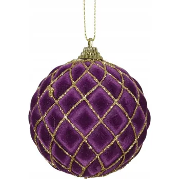 Vánoční dekorace Vánoční Koule na vánoční stromek plastová, fialová, semišová, 8 cm 1 Ks